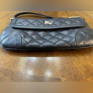 Burberry Black Leather Wristlet.